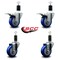 Service Caster 3.5'' Blue Poly Swivel 1-1/4'' Expanding Stem Caster Set 2 Total Lock Brakes, 4PK SCC-EXTTL20S3514-PPUB-BLUE-2-S-2-114 - alternate 2